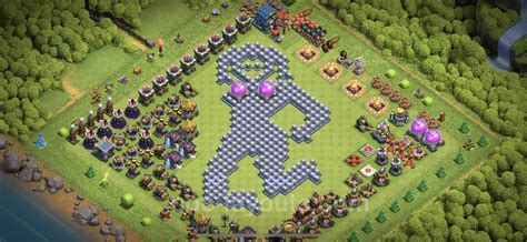 Best Funny Troll Base TH12 with Link - Town Hall Level 12 Art Base Copy ...