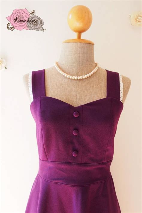 Eggplant Party Dress Purple Bridesmaid Dress Purple Dress | Etsy ...