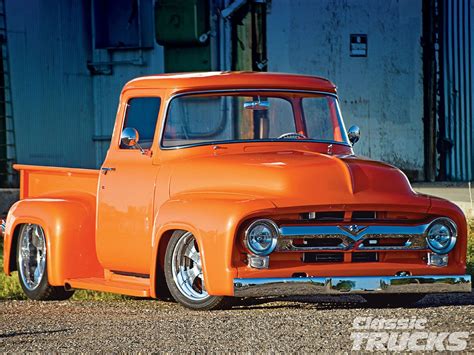 1956, Ford, F 100, Custom, Retro, Hot, Rod, Rods, Pickup, F100 ...