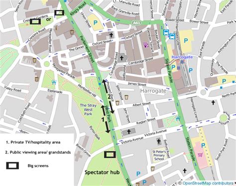 Harrogate Town Centre Tour De France 2014 | Adams Printable Map