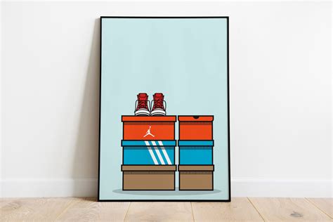 Wall Art Print, Sneakerhead, Nike, Shoes Boxes, Wardrobe Decor – Poster ...