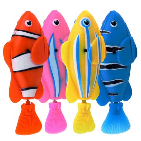 4 Pcs/lot Free Shipping Robofish Activated Battery Powered Robo Fish ...