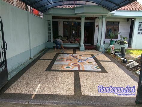 Nih Lantai Carport Dengan Batu Alam Koral Sikat (Ampyang) - Home Konsep