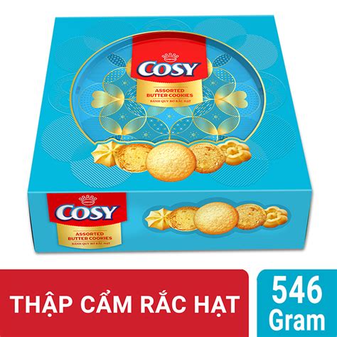 BÁNH QUY BƠ THẬP CẨM RẮC HẠT COSY HỘP 546G