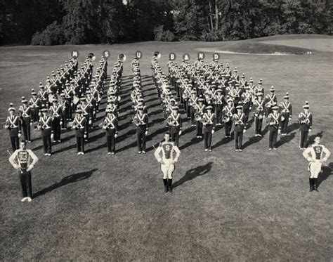 On the Banks of the Red Cedar| MSU marching band in formation, 1955