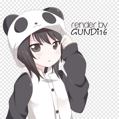 Panda géant Anime Dessin Manga Bear, chibi panda, mammifère, cheveux ...