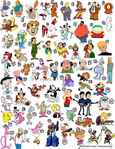 Cartoon Characters Names A-Z - 25 cartoon characters whose real names ...