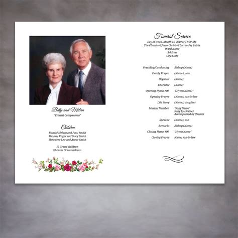 LDS Funeral Program, Memorial Service Program, Order of Service ...