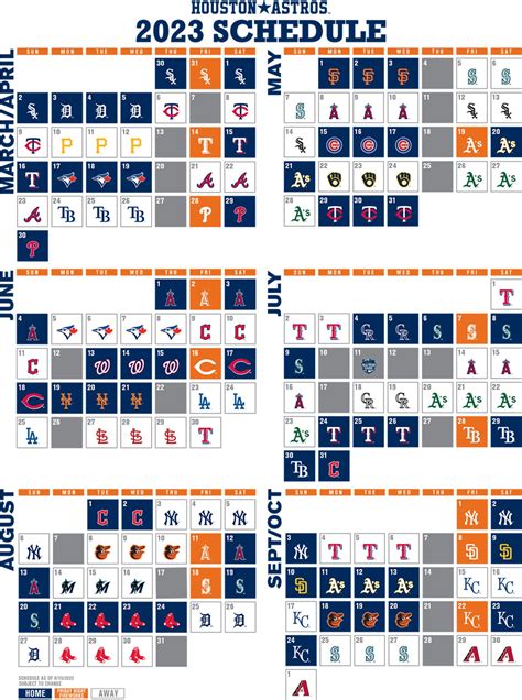 Astros 2023 Schedule Printable - 2023 Calendar Printable