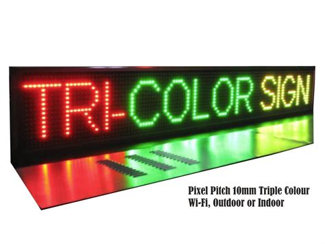 LED Sign Scrolling Message Board Programmable - Triple Colour Outdoor ...