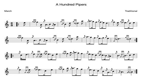 Hundred Pipers Bagpipe Sheet Music - Learn Hundred Pipers on Bagpipes