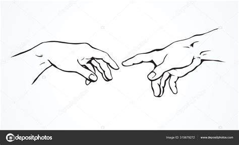 Hands of the creation of Adam. Vector drawing — Stock Vector © Marinka ...