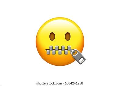 Isolated Emoji Yellow Emotional Face Zipped Stock Illustration ...