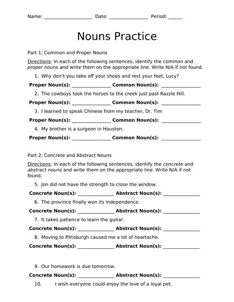 Nouns Practice Interactive Worksheet – Edform