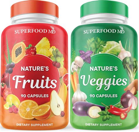 Superfood MD Fruits and Veggies Supplement - 90 Fruit and 90 Veggie ...