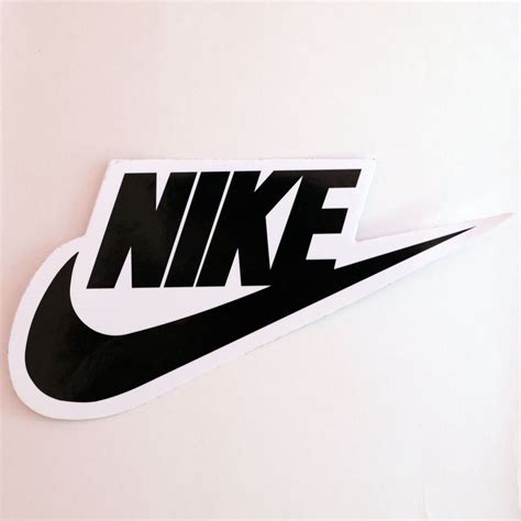 #1775 Nike Black and White Swoosh Logo , 13 x 7 cm decal sticker ...