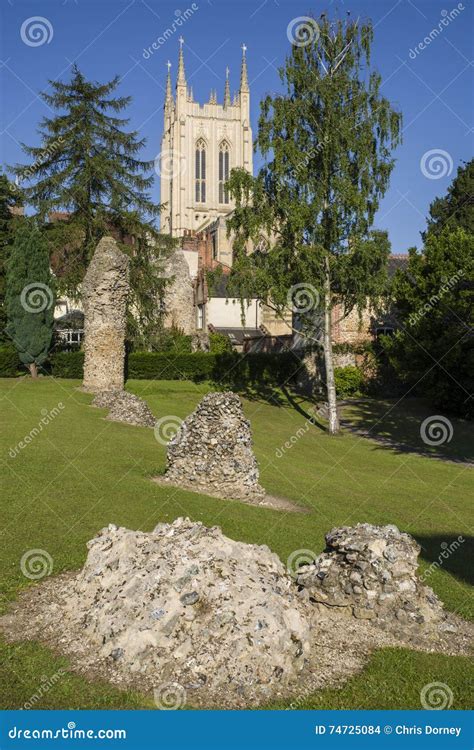 Bury St. Edmunds Abbey Remains and St Edmundsbury Cathedral Stock Photo ...