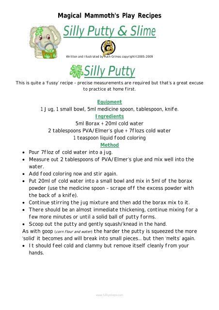 Silly Putty and Slime recipe - Silkysteps