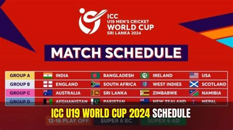 ICC U19 World Cup 2024: Full schedule and match venues for the men’s ...