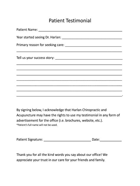 Patient testimonial template: Fill out & sign online | DocHub