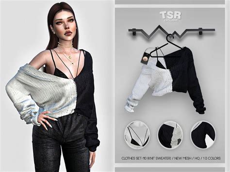 busra-tr's Clothes SET-110 (KNIT SWEATER) BD417 in 2023 | Sims 4 ...