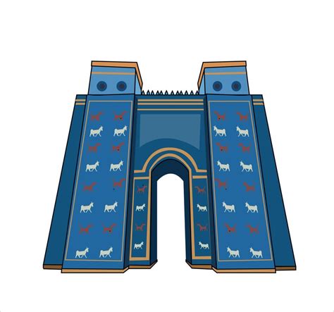 Ishtar gate vector illustration on white background 19012001 Vector Art ...