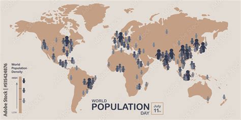 Map of World Population Density, World Population day vector de Stock ...