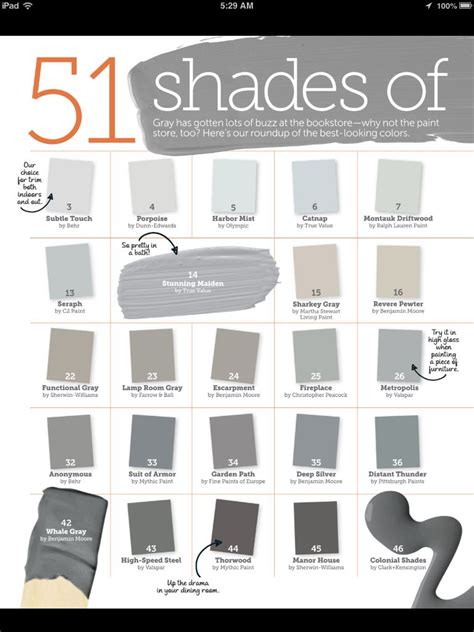 Many Shades of Gray Paint | Shades of grey paint, Paint colors for home ...