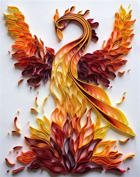 Rising Phoenix - Quilled Phoenix - Mainely Quilling | Quilling paper ...