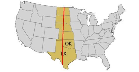 100th Meridian Map States