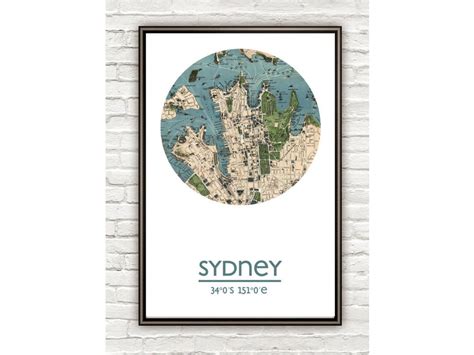 SYDNEY - city poster - city map poster print - VINTAGE MAPS AND PRINTS