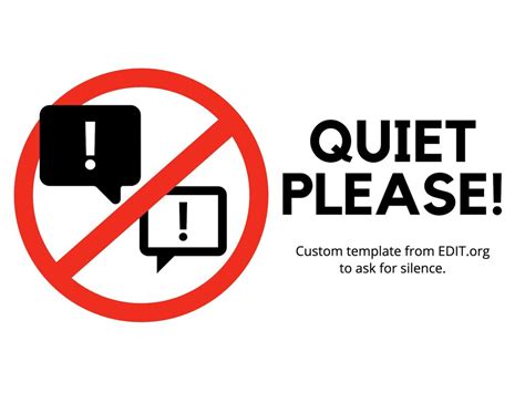 Quiet Zone Sign Printable