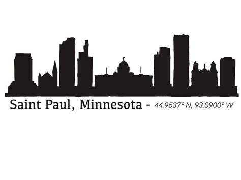 Saint Paul Minnesota Skyline and Coordinates | St paul minnesota ...