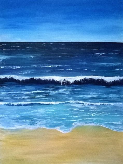 Original acrylic - by the sea | Waves, Original art, Painting