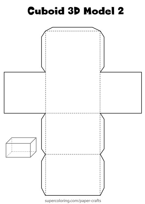 Cuboid 3D Paper Model | Free Printable Papercraft Templates