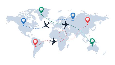 World Map Flight Paths