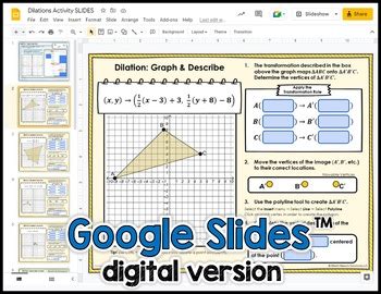 Dilations Graphing Activity | Print and Digital by Math Beach Solutions