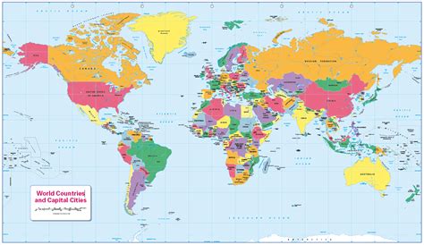 Map Of The World With Countries And Cities Labeled