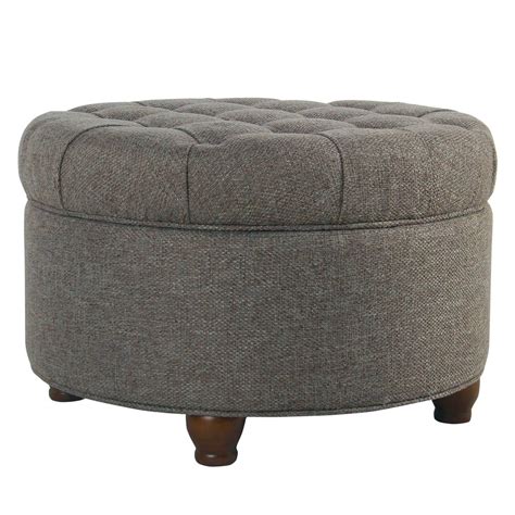 HomePop Large Tufted Round Storage Ottoman, Multiple Colors - Walmart ...