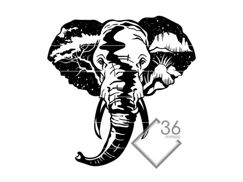 African Elephant SVG Silhouette - Etsy Ireland