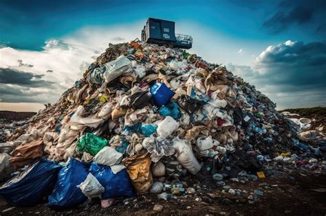 Premium Photo | Pile of plastic trash and overflowing garbage on landfill