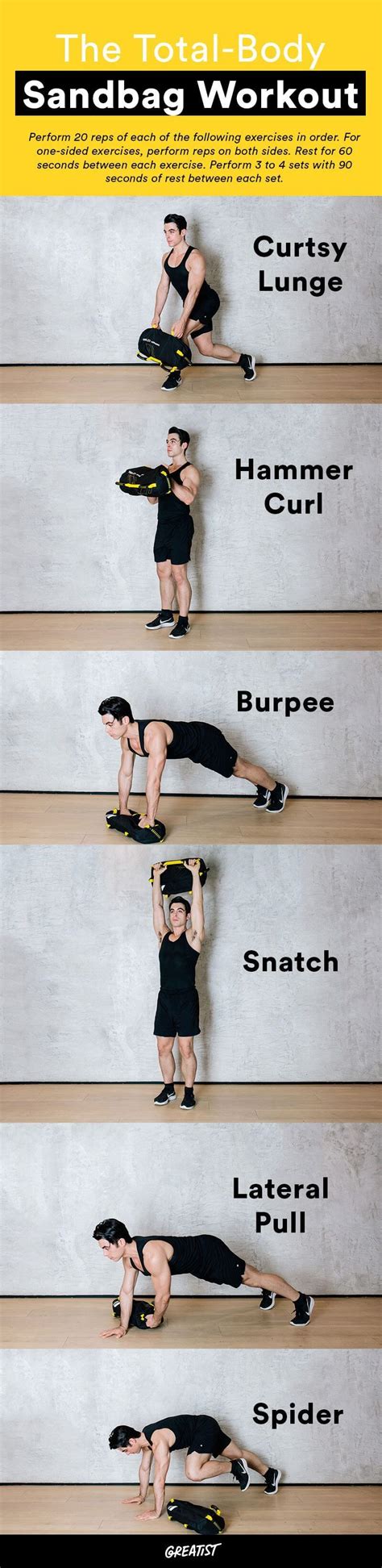 12 Sandbag Exercises That Work Twice as Many Muscles in Half the Time ...