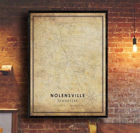 Nolensville Vintage Map Print Nolensville Map Tennessee | Etsy