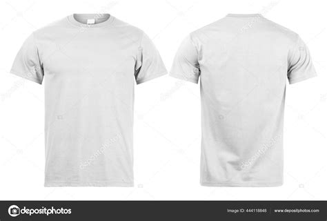 Grey Shirt Mockup Front Back Used Design Template Isolated White ...