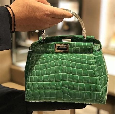 Fendi peekaboo crocodile bag green | Fendi peekaboo bag, Fendi bags, Bags