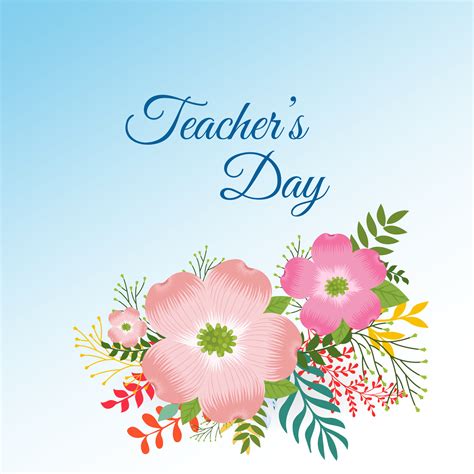 Happy International Teacher's Day design background with flower and ...