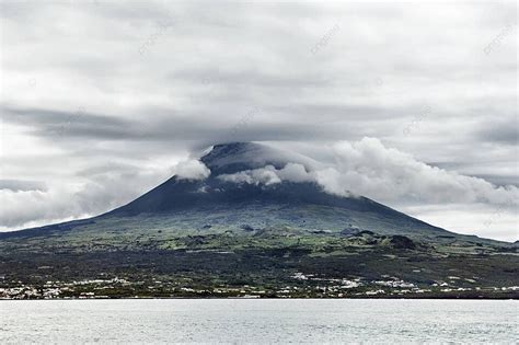 View Of Pico Volcano From The Azorean Sea Pico Island Photo Background ...