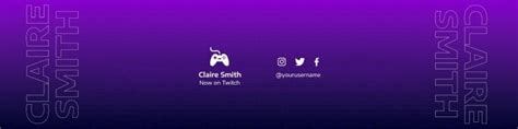 Edit this Futuristic Gradient Claire Smith Gamer Twitch Banner template ...