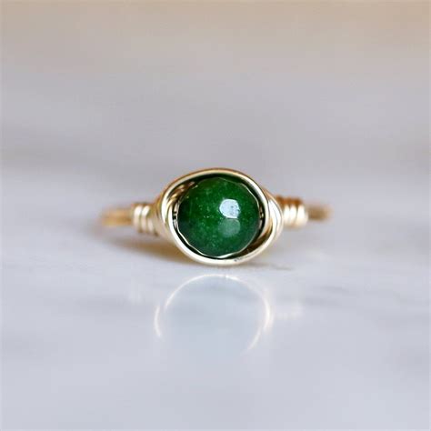 Emerald Jade Ring | Jade engagement ring, Tanzanite engagement ring ...