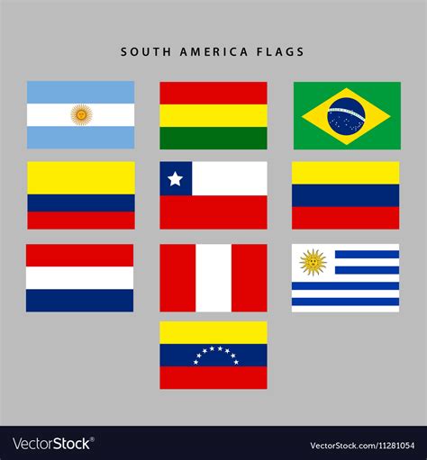 South america flags Royalty Free Vector Image - VectorStock